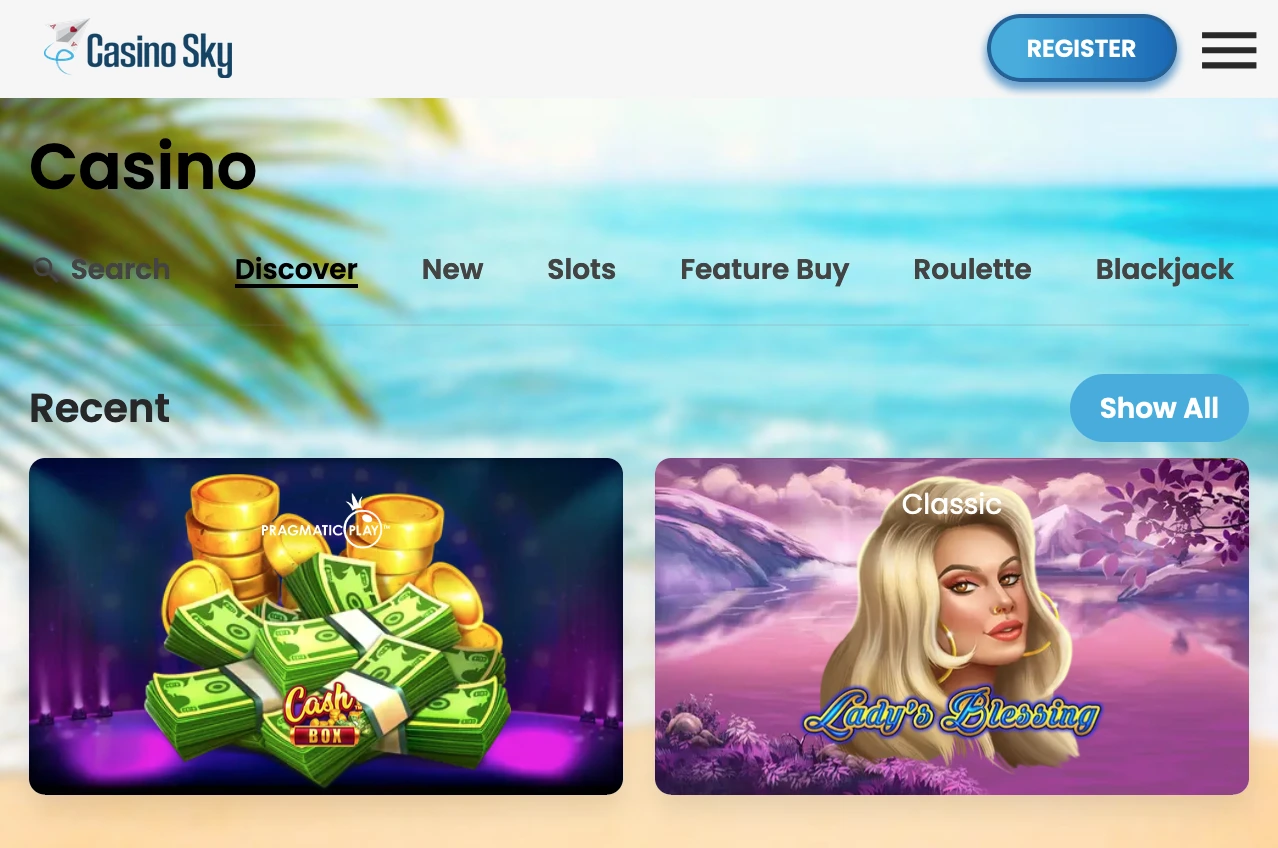 Casino Sky online casino spelaanbod